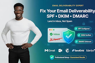 email deliverability audit, fix spam issues, configure dns and domain reputation