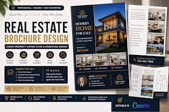design real estate brochure canva property listing flyer marketing