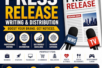 write and distribute professional PR for startups business tech and SEO