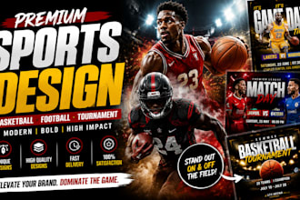 create a premium sports flyer design for basketball and football event
