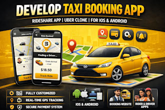 develop taxi booking app rideshare app cab booking app taxi website admin panel