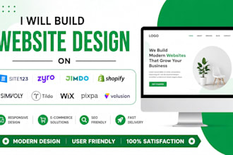 build site123 zyro jimdo shopify simvoly tilda wix pixpa volusion website design