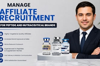 manage affiliate recruitment for peptide and nutraceutical brands