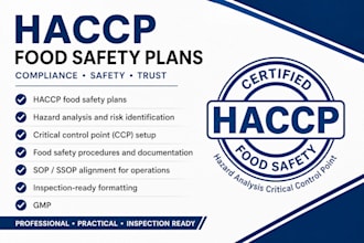 create haccp food safety plans and compliance documents for inspection readiness
