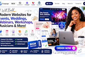 snappage ticket event planer wedding online webinar workshop musician bb website