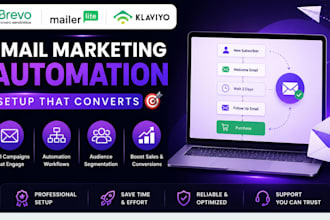 setup brevo mailerlite klaviyo email marketing automation workflow, campaig