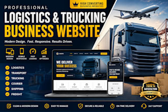 design logistics, transport, trucking, courier or shipping business website