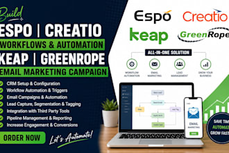 build espo creatio workflows automation keap  greenrope email marketing campaign