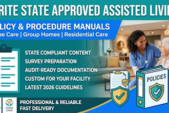 write state approved assisted living policy and procedure manual