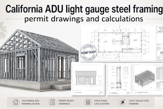 california adu light gauge steel framing permit drawings and calculations