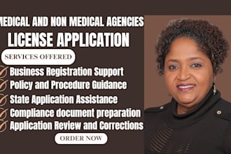 assist home care, healthcare, non medical agencies with license application