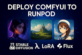 deploy comfyui on runpod as api severless, stable diffusion, flux lora, ollama