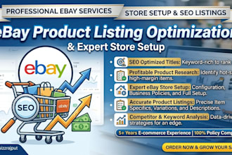do ebay product listing and expert store setup