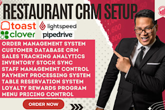 setup restaurant pos, CRM and automation square, clover, toast