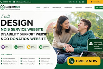 design ndis service website disability support website ngo donation website