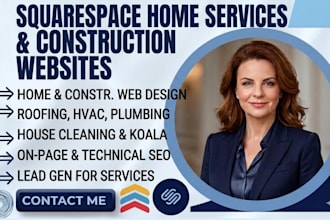 squarespace house cleaning construction plumbing koala hvac roofing website seo