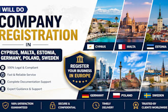 do company registration in cyprus, malta, estonia, germany, poland, sweden kyc