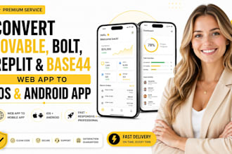 convert lovable replit base44 bolt web app to ios or android app using capacitor
