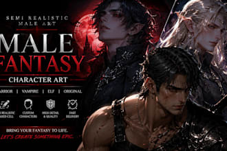 draw gay nsfw semi realistic male characters, erotic, male fantasy shaded cell