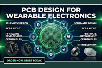 do pcb design for wearable electronic, smartwatch fitness tracker, health device