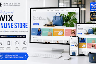 create a wix ecommerce store design for online business
