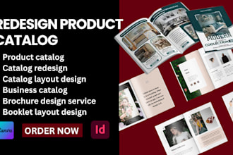 design or redesign product catalog brochure lookbook or sales sheet