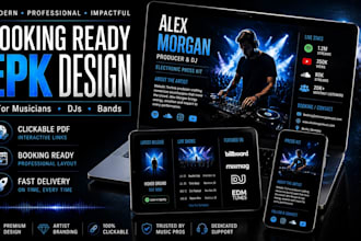 design a premium, clickable epk for musicians djs and artists