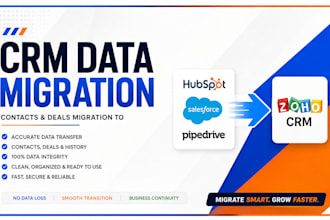 setup data migration contact deals in hubspot salesforce pipedrive to zoho crm