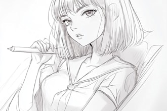 sketch you color anime sketch art