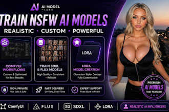 train sdxl flux lora model for realistic ai influencer, nsfw, comfyui workflow