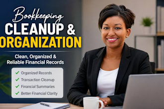 clean up messy bookkeeping and organize quickbooks and zoho financial records