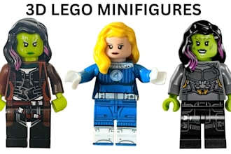 create custom 3d lego model, lego minifigures moc toy design for 3d printing