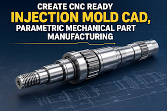 create cnc ready injection mold cad, parametric mechanical part manufacturing