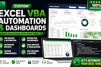 design editable excel spreadsheet, vba automation,  dashboards, invoice template
