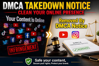 send dmca takedown facebook instagram tiktok reddit google telegram under dmca