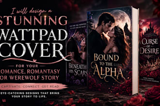 design a stunning wattpad cover for your romance, romantasy, or werewolf story