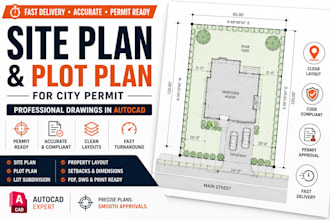 draw permit site plan, land subdivisions and plot plan in autocad fast