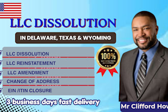 dissolve us llc, cancel corporation, amend llc, close ein in delaware and texas