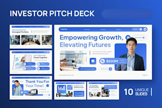 do pitch deck presentation design, startup investor deck expert powerpoint canva