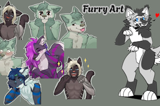 draw custom furry emotes for twitch furry animated fursona furry badge sticker