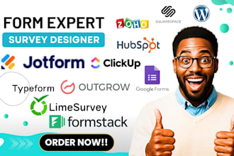 create online form jotform, google form, typeform cognito form, surveys and quiz