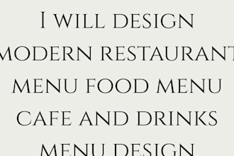 design modern restaurant menu food menu cafe and drinks menu design