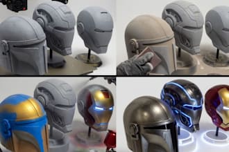 3d print and paint anime figure, cosplay mask dj helmet armor prop with shipping