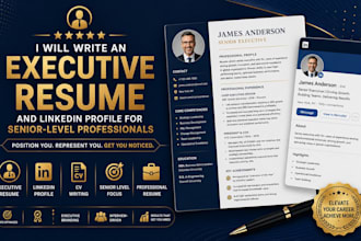 write an executive resume and linkedin profile for senior level professionals