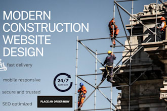 design a modern construction website and construction materials website with SEO