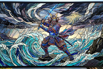 draw stained glass dnd fantasy character art illustration