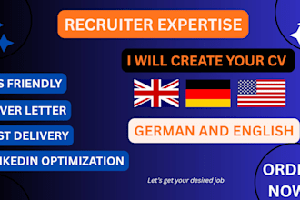create a professional CV, resume, or lebenslauf in english and german