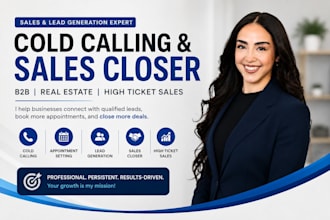 cold caller sales closer high ticket b2b real state lead sales representative