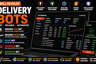 develop amazon flex bot, amazon driver bot, spark bot, doordash instarcart bot