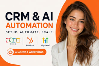 zoho hubspot crm setup gohighlevel n8n ai agent zoho workflow zoho one, desk